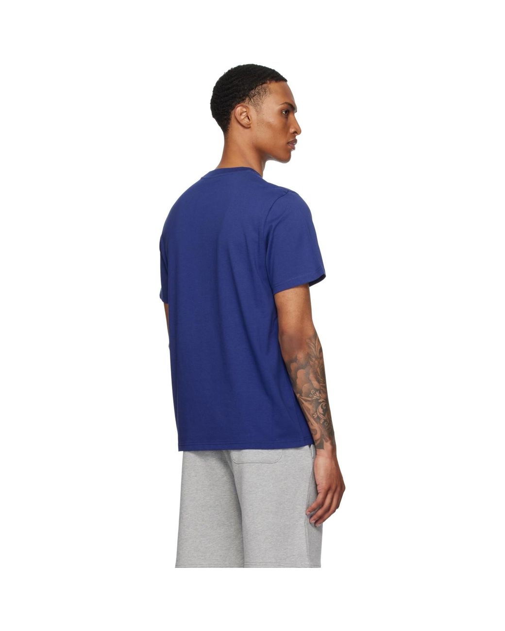 Moncler Blue Archivio Creativo T-Shirt for men