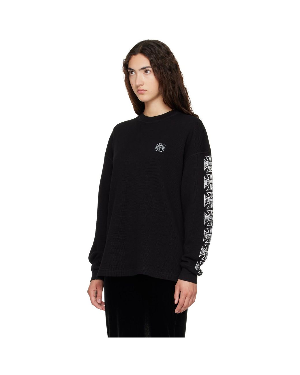 Vetements Black Biker Cross Logo Long Sleeve T-Shirt