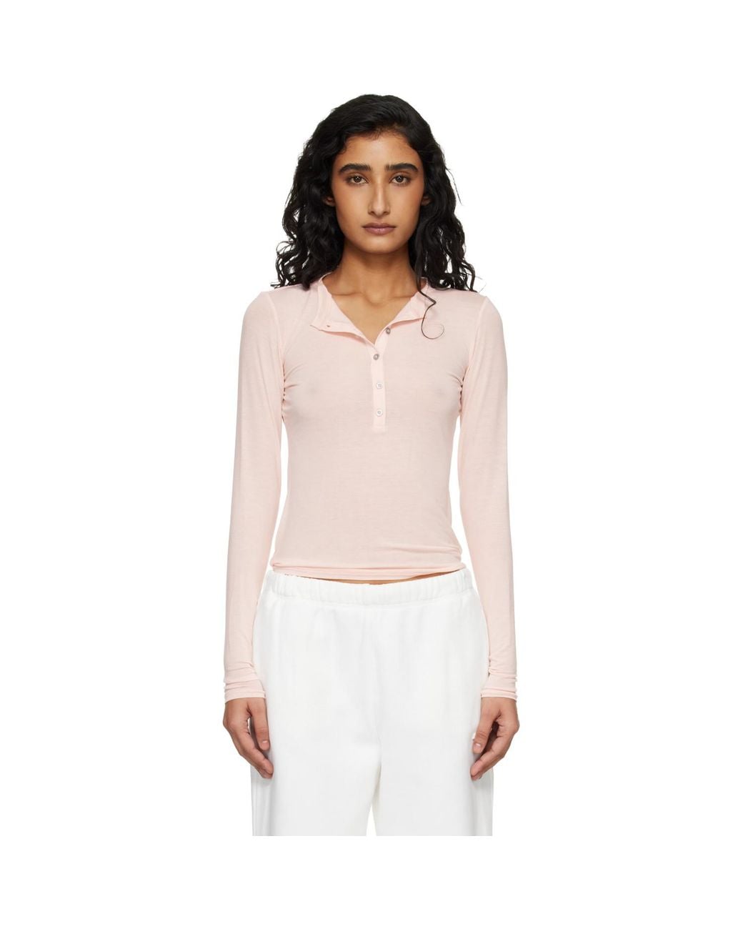 Skims Multicolor Sheer Modal Creweck Henley