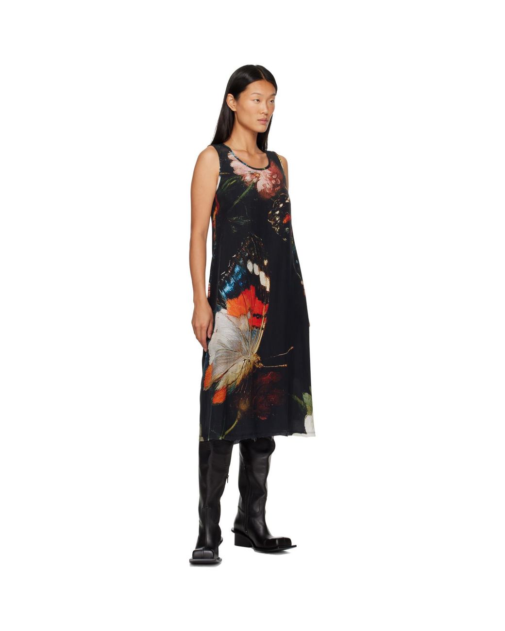 R13 Black Sleeveless Midi Dress