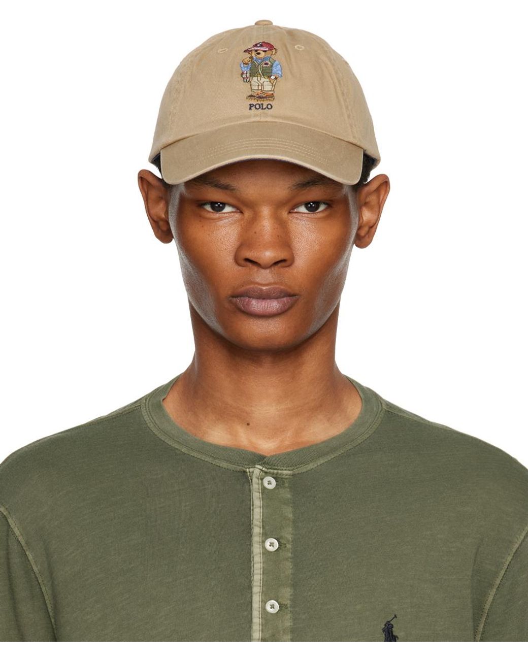 Polo Ralph Lauren Tan Polo Bear Cap in Green for Men Lyst UK