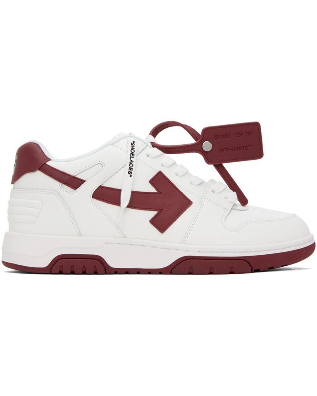 off white burgundy sneakers