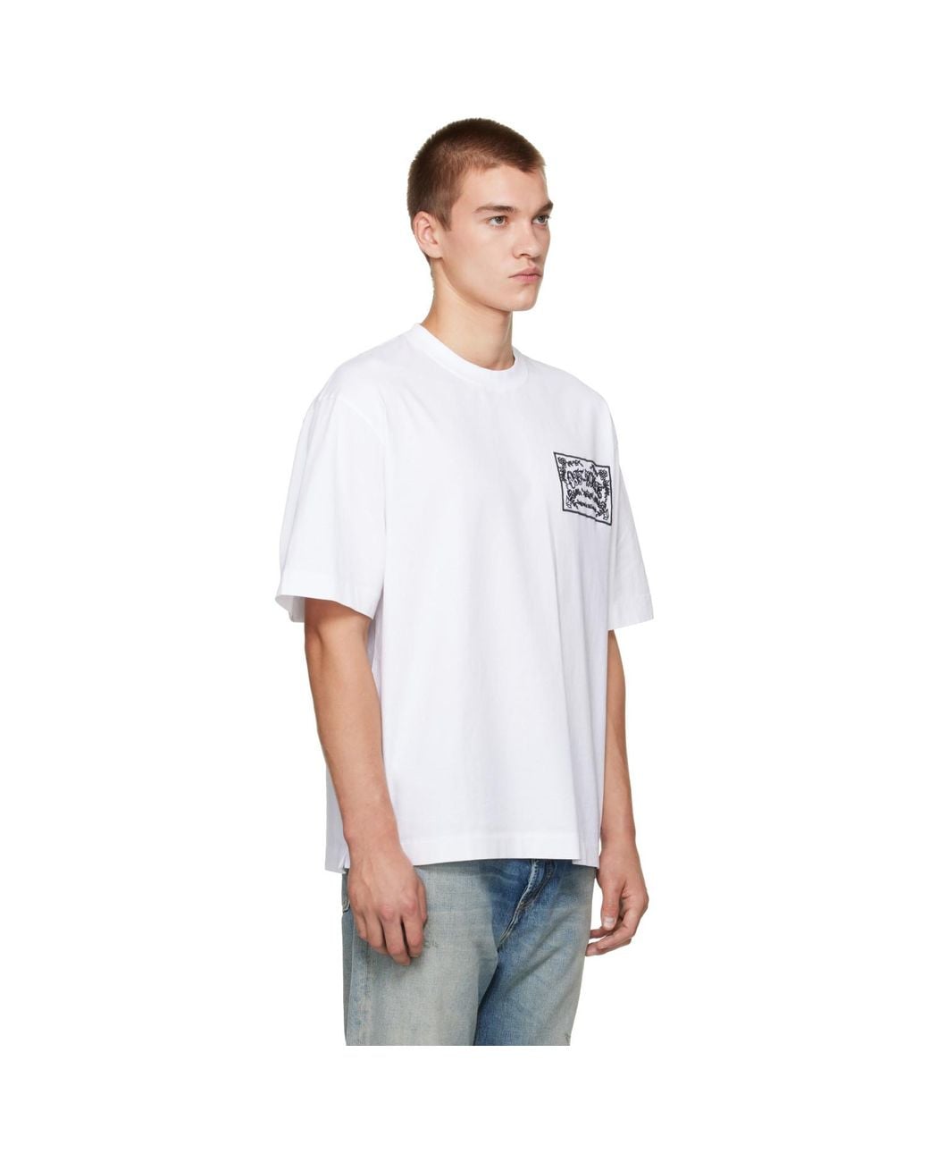 Off-White c/o Virgil Abloh White Paisley Label Skate S/S T-Shirt for men
