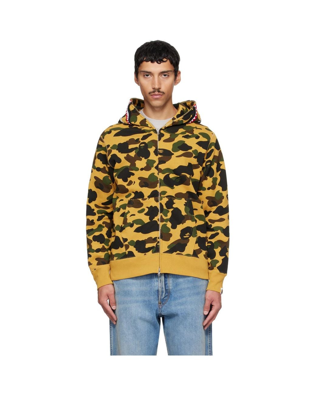 A Bathing Ape Metallic 1St Camo Shark Full Zip Hoodie for men