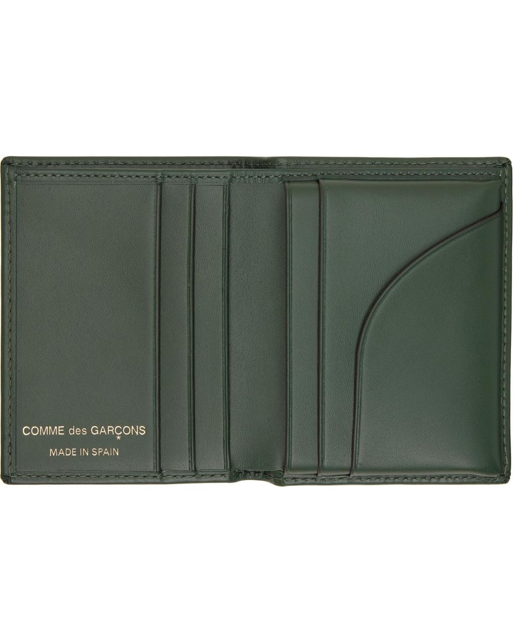 Comme des Garçons Green Classic Leather Card Holder for men