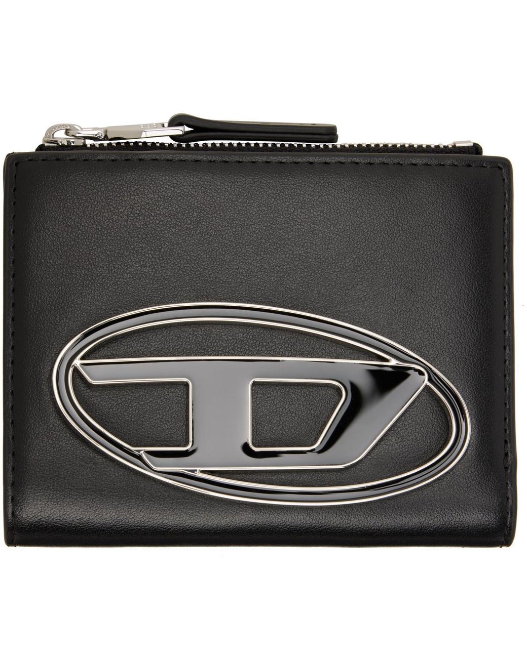 DIESEL Black Logo Plaque Small Leather Wallet