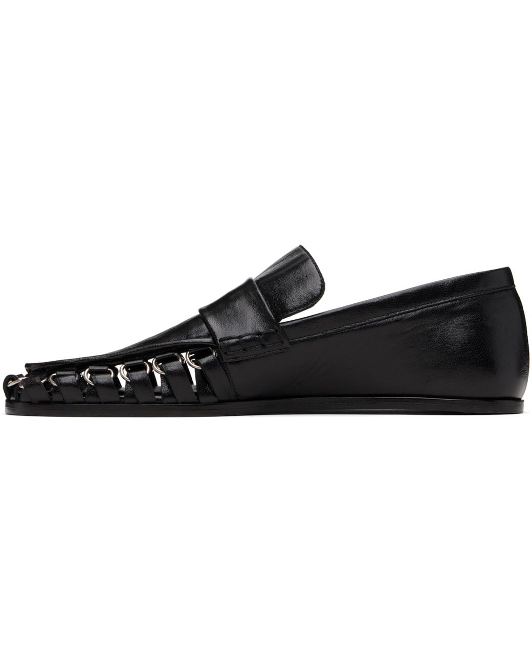 Jil Sander Black D-Ring Loafers
