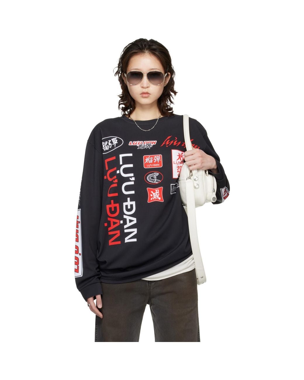 Lu'u Dan Black Oversized Long Sleeve T-Shirt