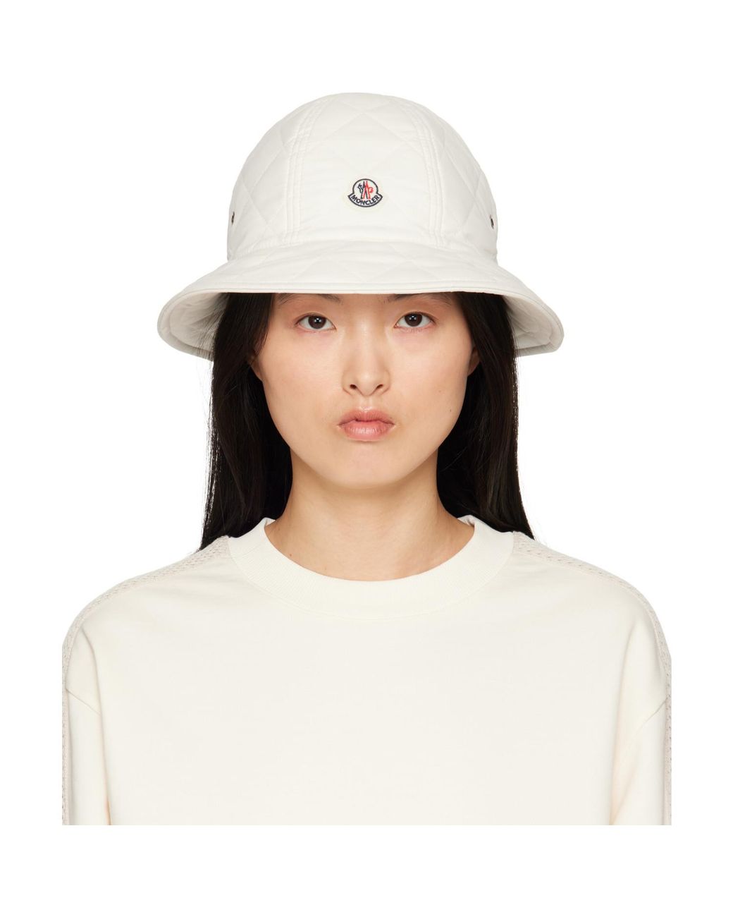 Moncler Natural Off- Quilted Bucket Hat