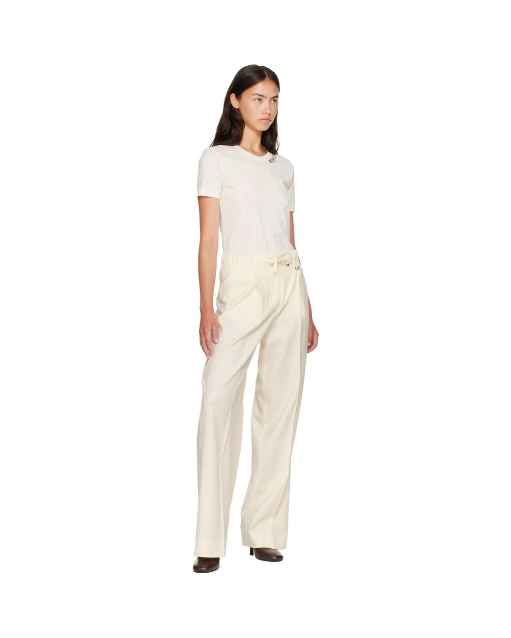 Moncler White Off- S/S Jersey T-Shirt