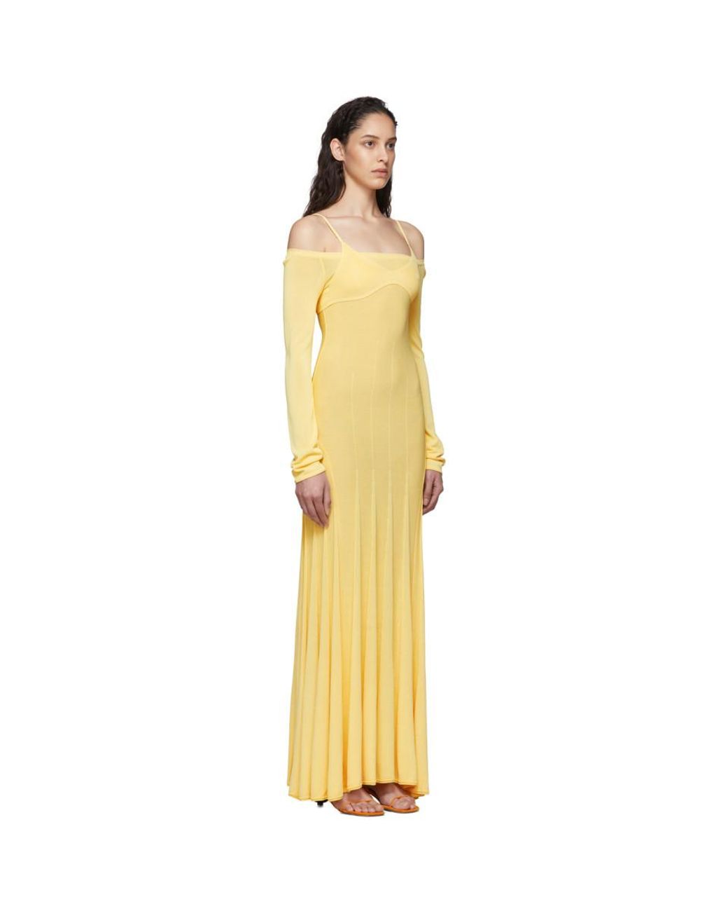 Jacquemus Yellow La Robe Maille Valensole Dress | Lyst Jacquemus Yellow La Robe Maille Valensole Dress | Lyst