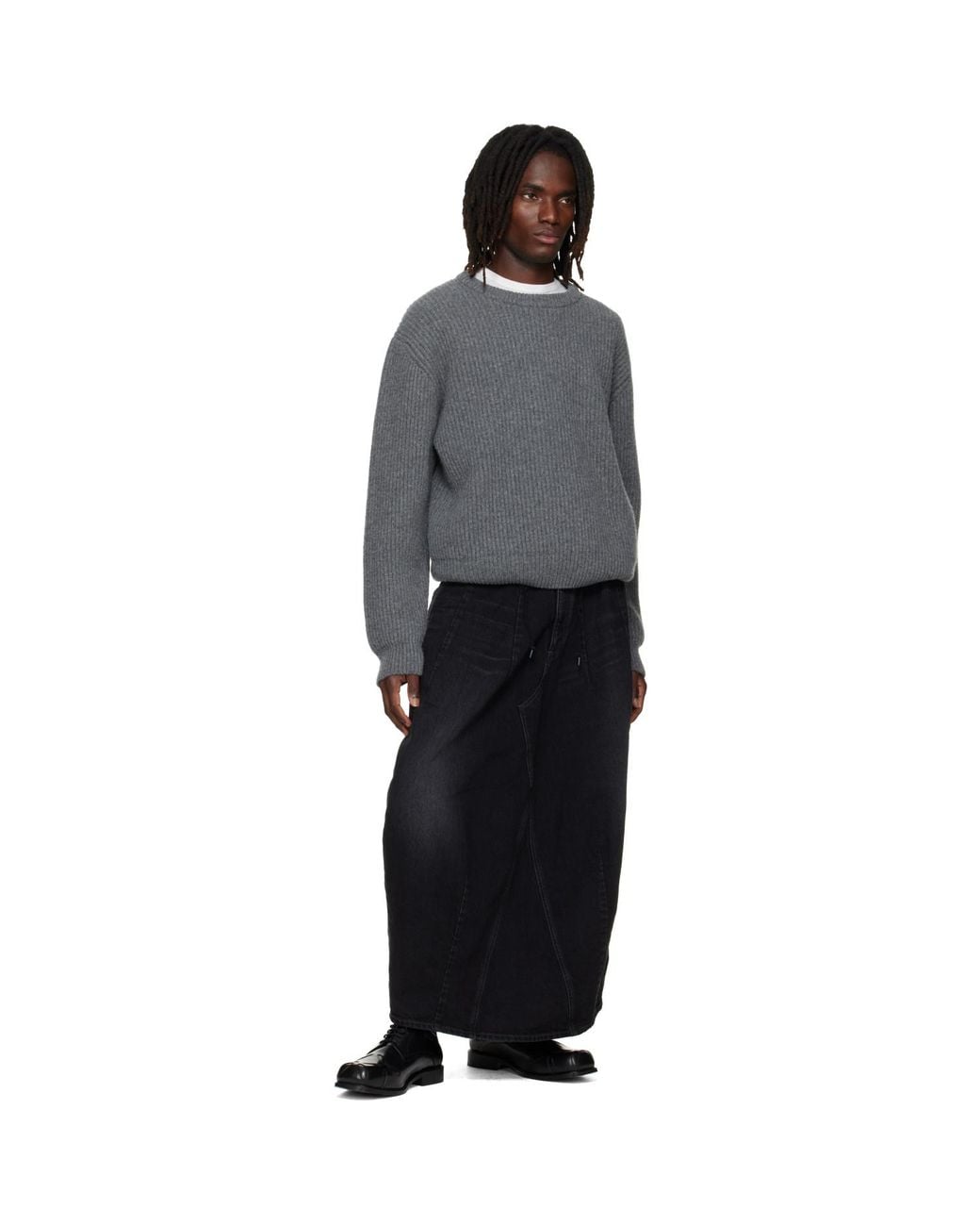 Needles Black H.D. Skirt for men