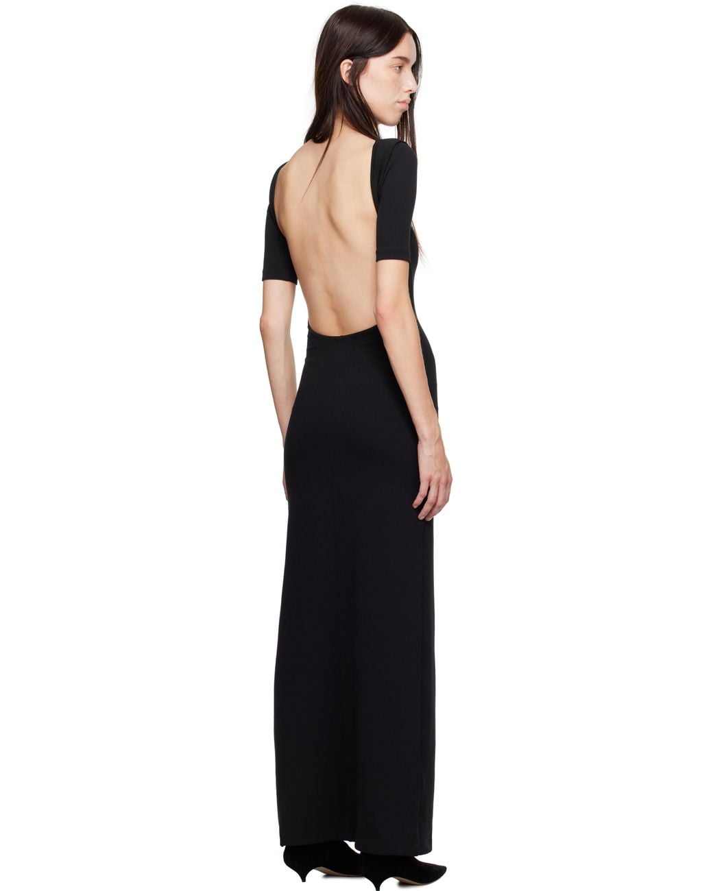 calvin klein backless dress Calvin Klein Backless Jersey Knit Maxi Dress In Black Beauty - 60% Off