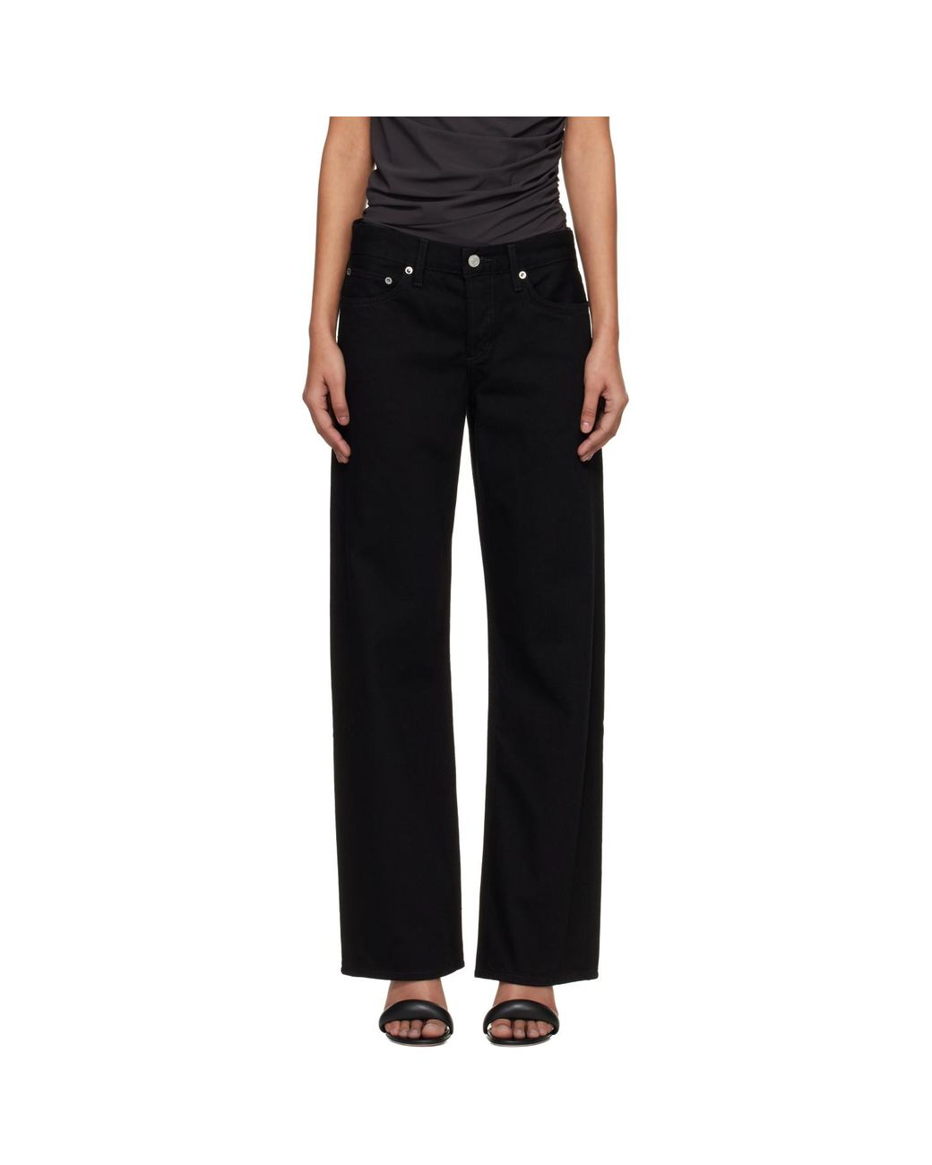 Agolde Black Low Rise Loose Jeans