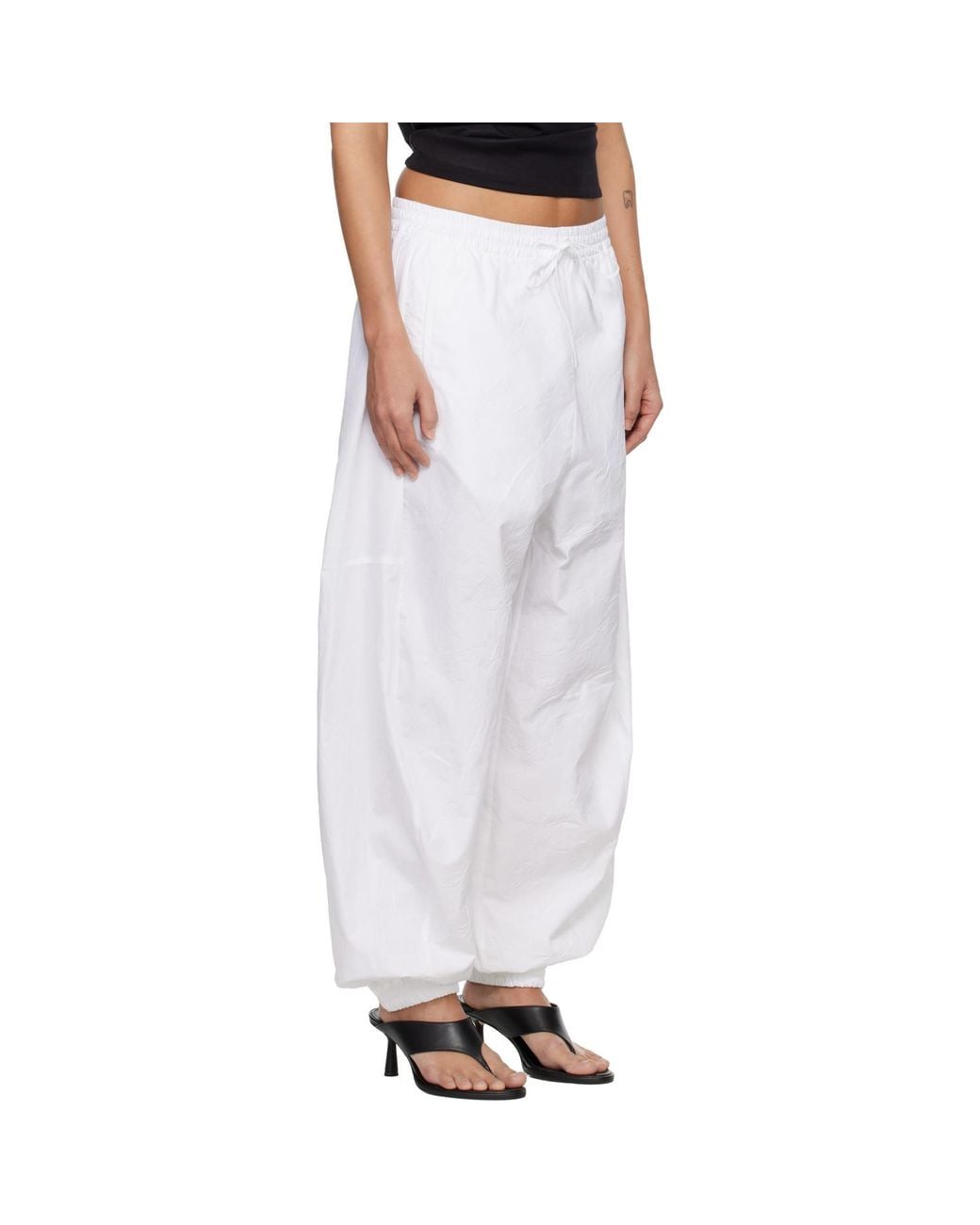 Rohe White Volume Crushed Cotton Trousers