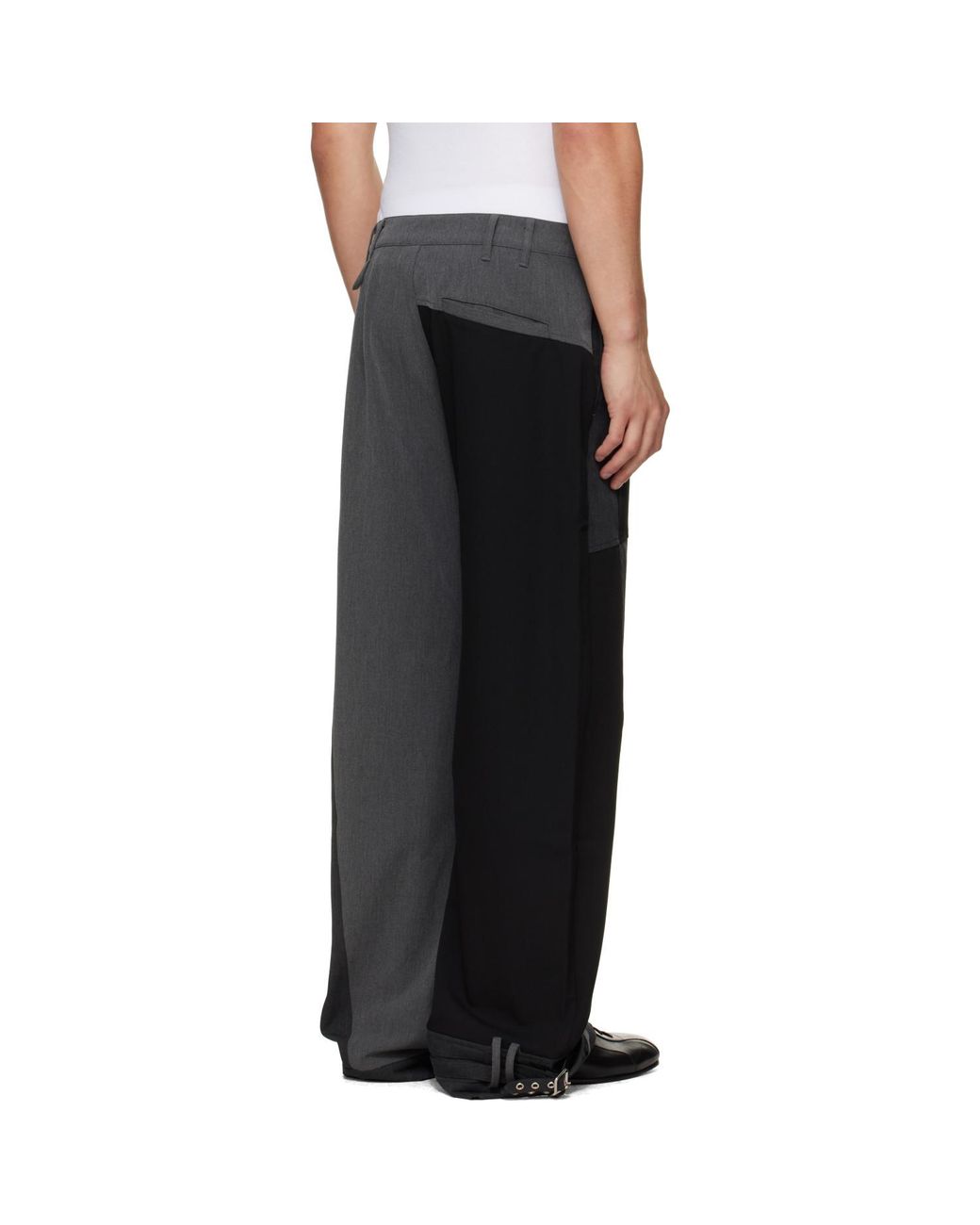 Kidsuper Black Patchwork Curved Trousers for men