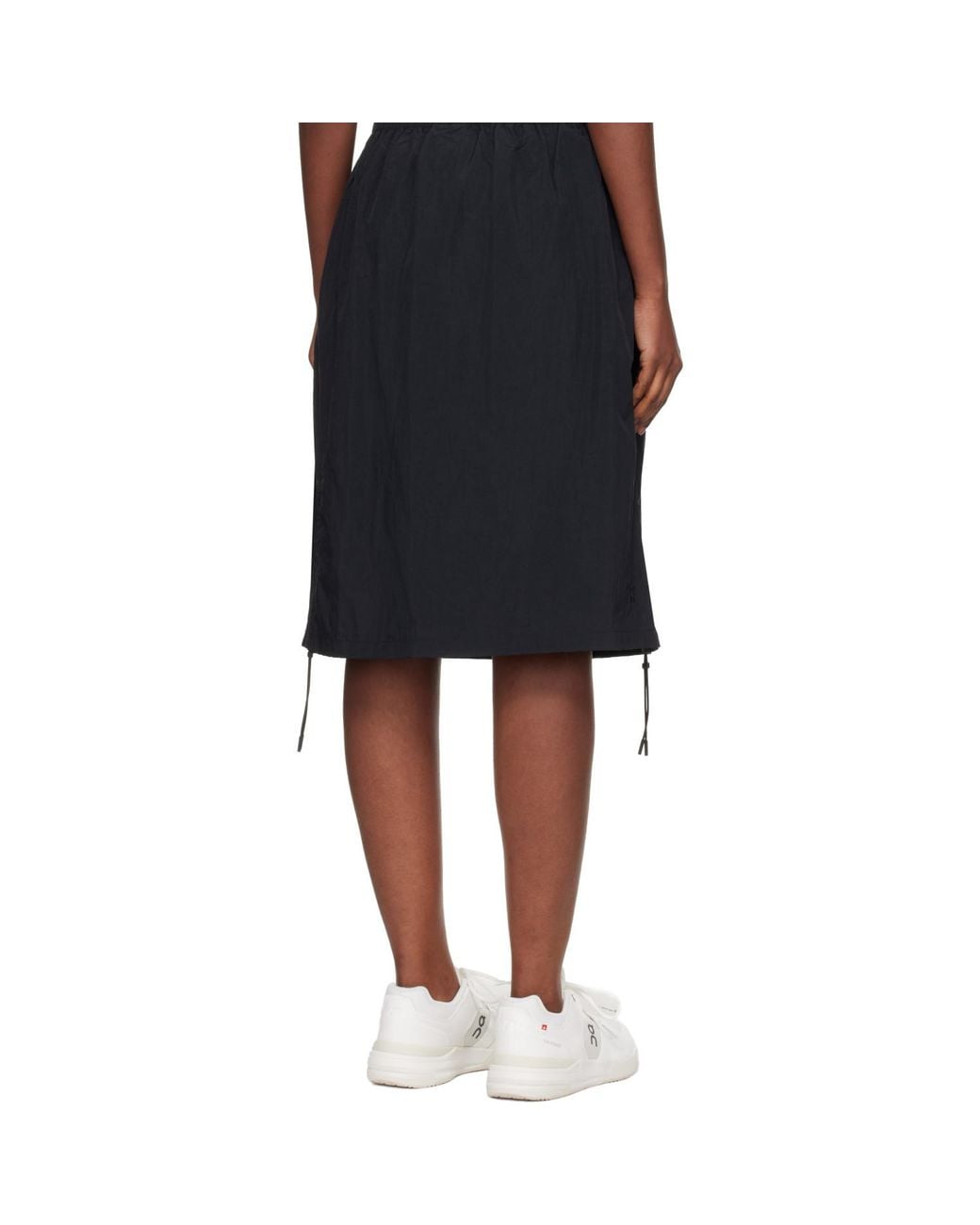 On Shoes Black Drawstring Midi Skirt