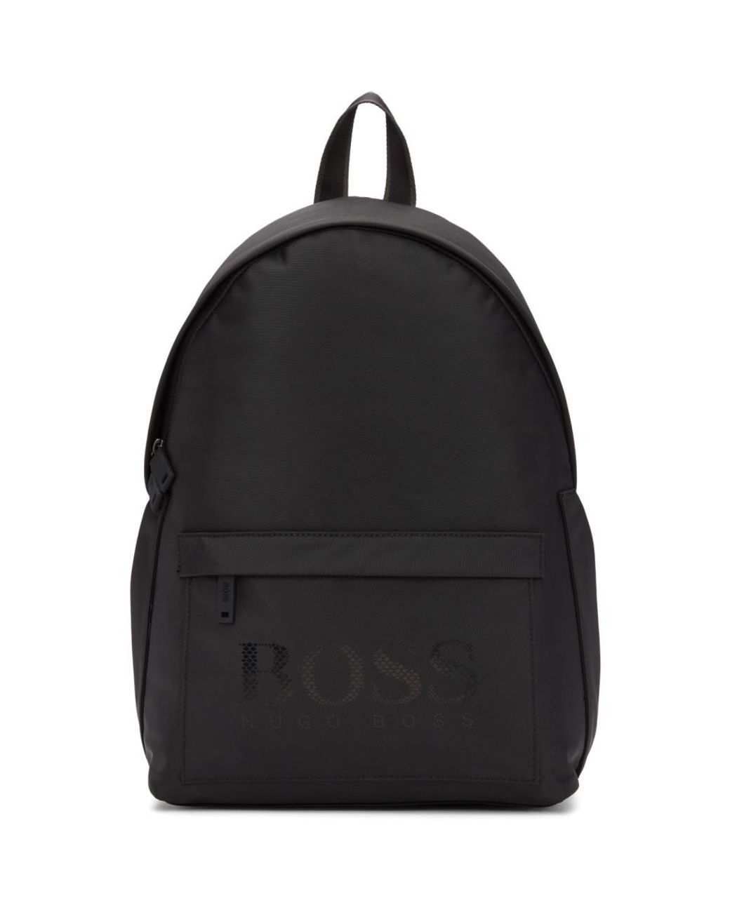 BOSS by Hugo Boss Synthetic Black Nylon Logo Backpack for Men Lyst