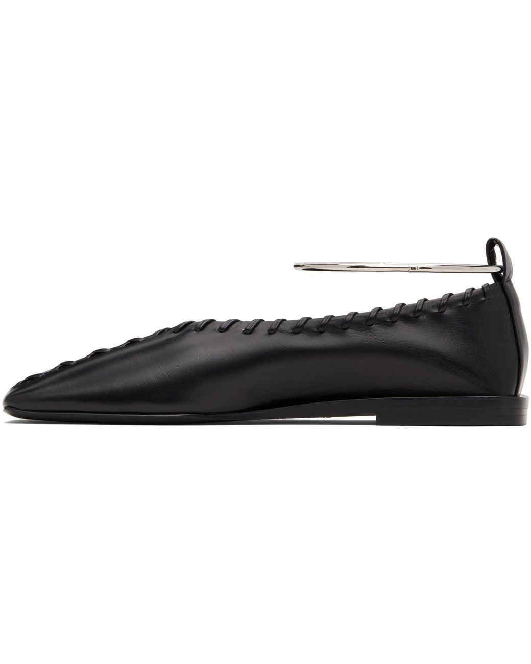 Jil Sander Black Ring Ballerina Flats