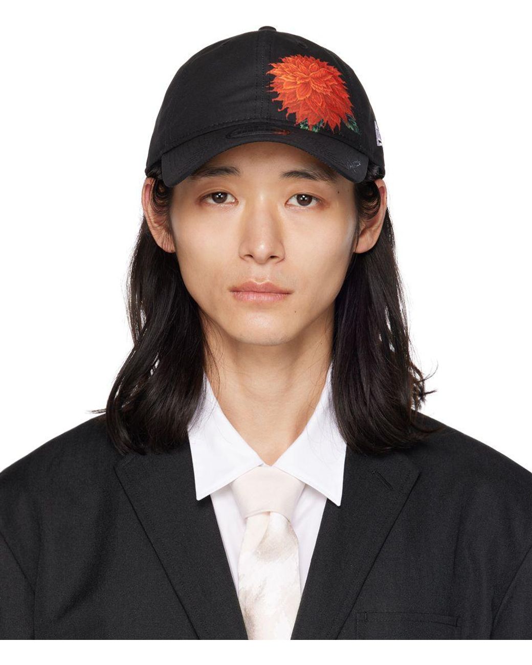 Yohji Yamamoto Black New Era Edition 9thirty Dahlia Motif Cap for
