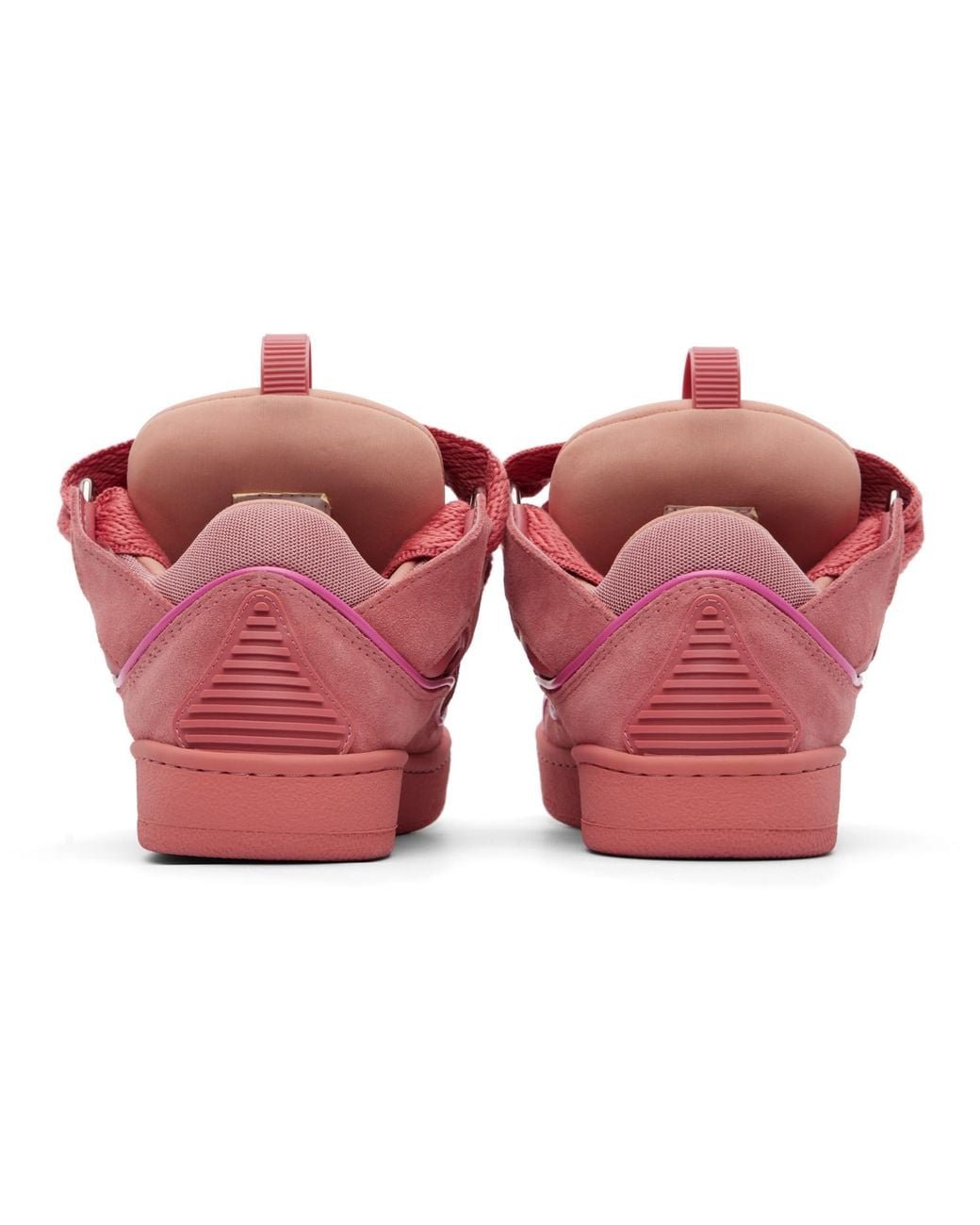 Lanvin Pink Monochrome Suede Curb Sneakers for men