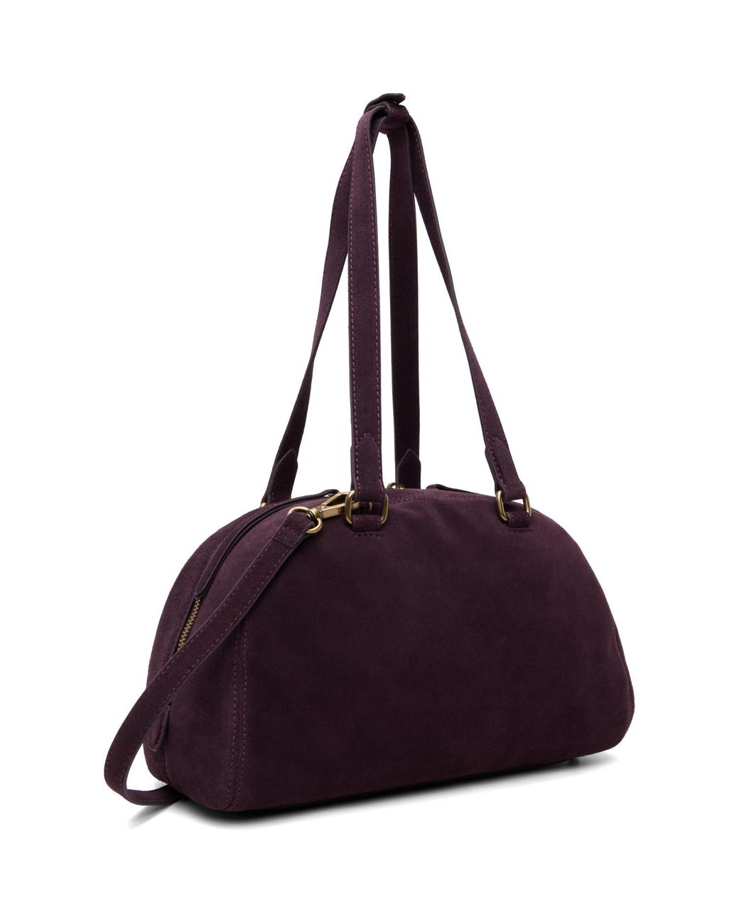 DIESEL Purple 1Dr Dome Oval D Logo Suede Shoulder Bag