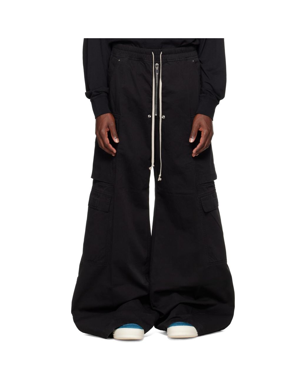 Rick Owens Black Tower Double Jumbo Belas Cargo Pants for men