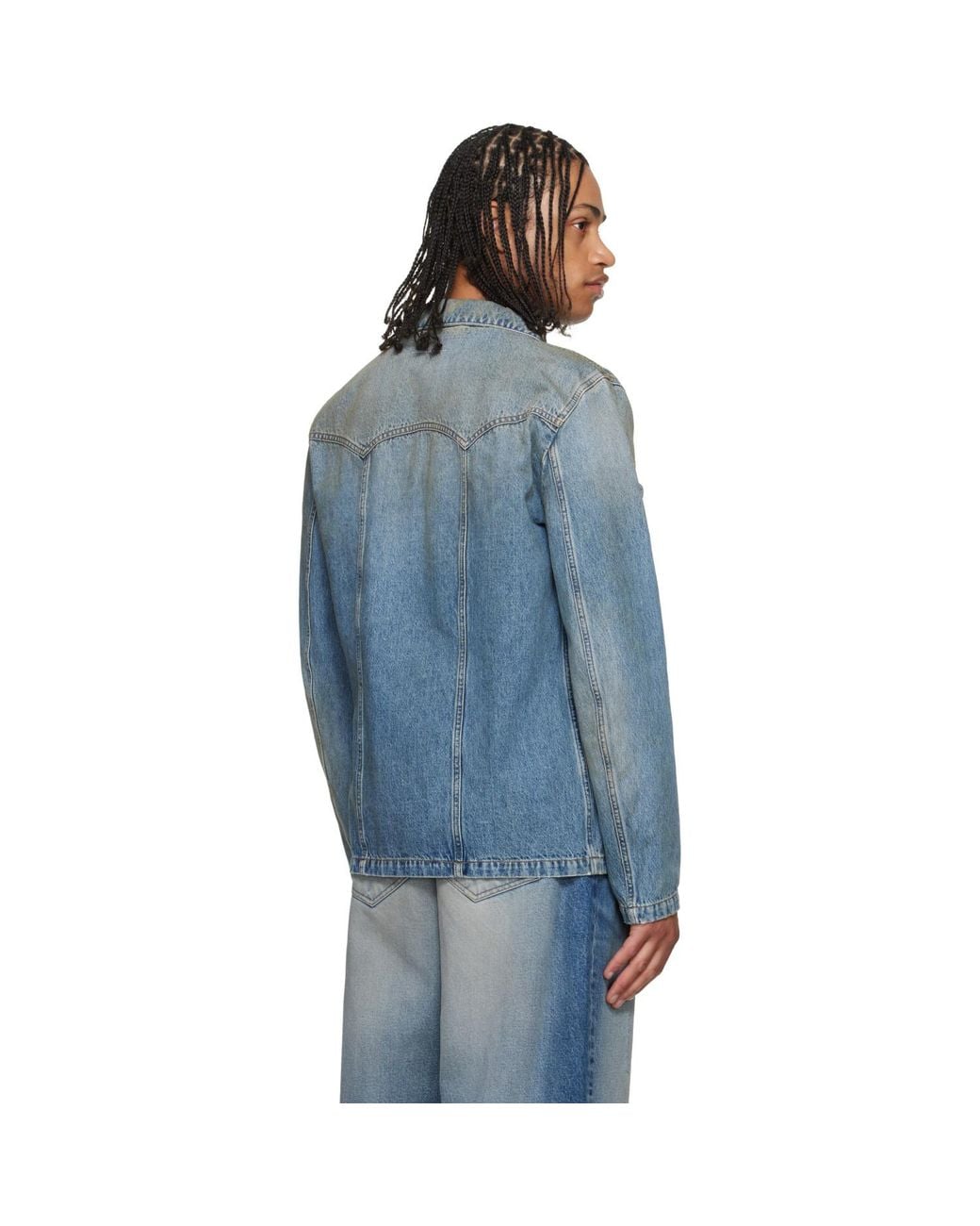 MM6 by Maison Margiela Blue Denim Trucker Jacket for men