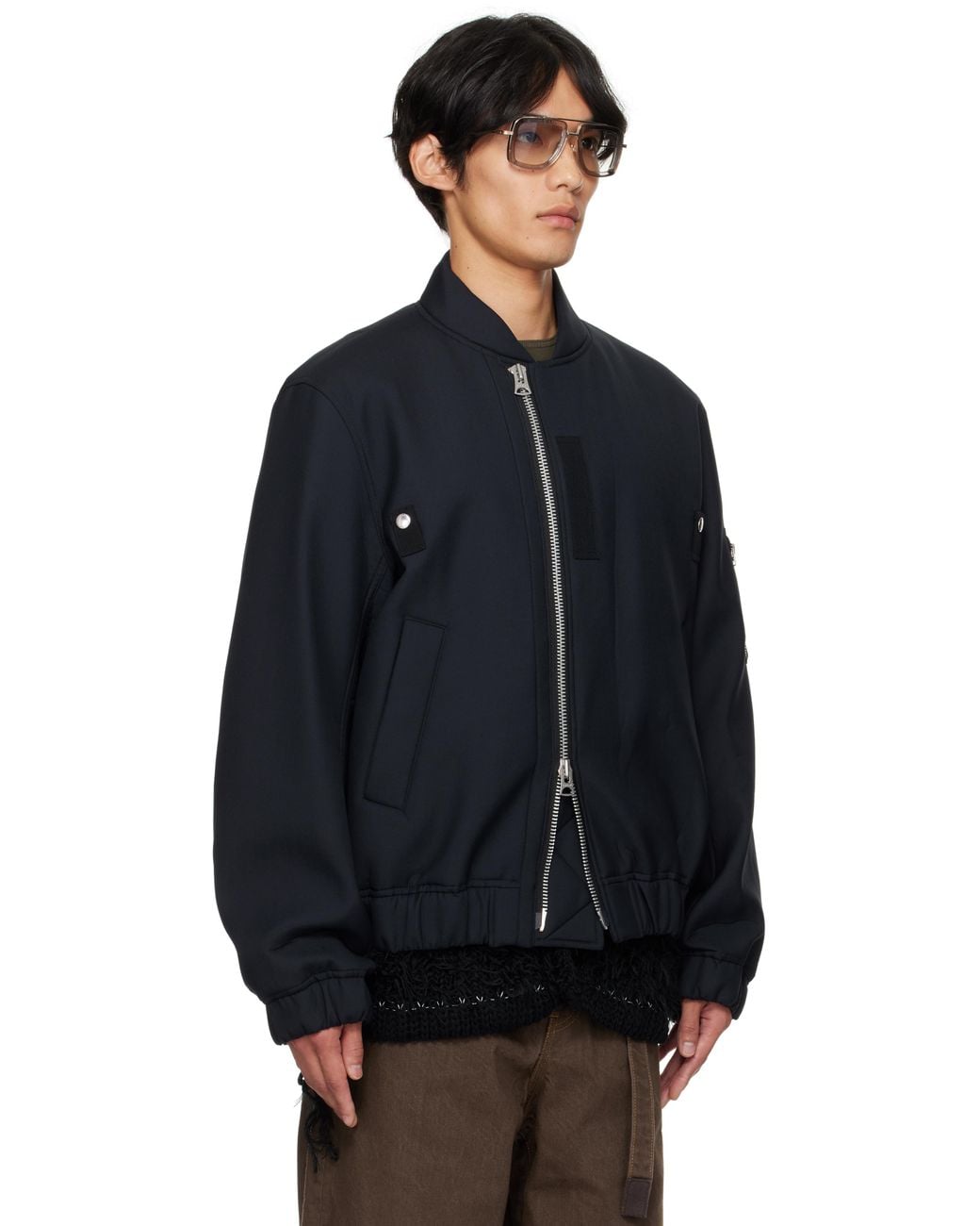 Sacai Suiting Blouson Bomber Jacket in Blue for Men | Lyst