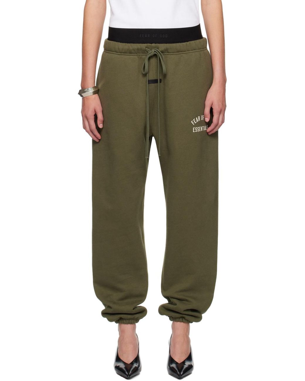 Fear Of God Khaki Essentials Sweatpants in Green Lyst UK