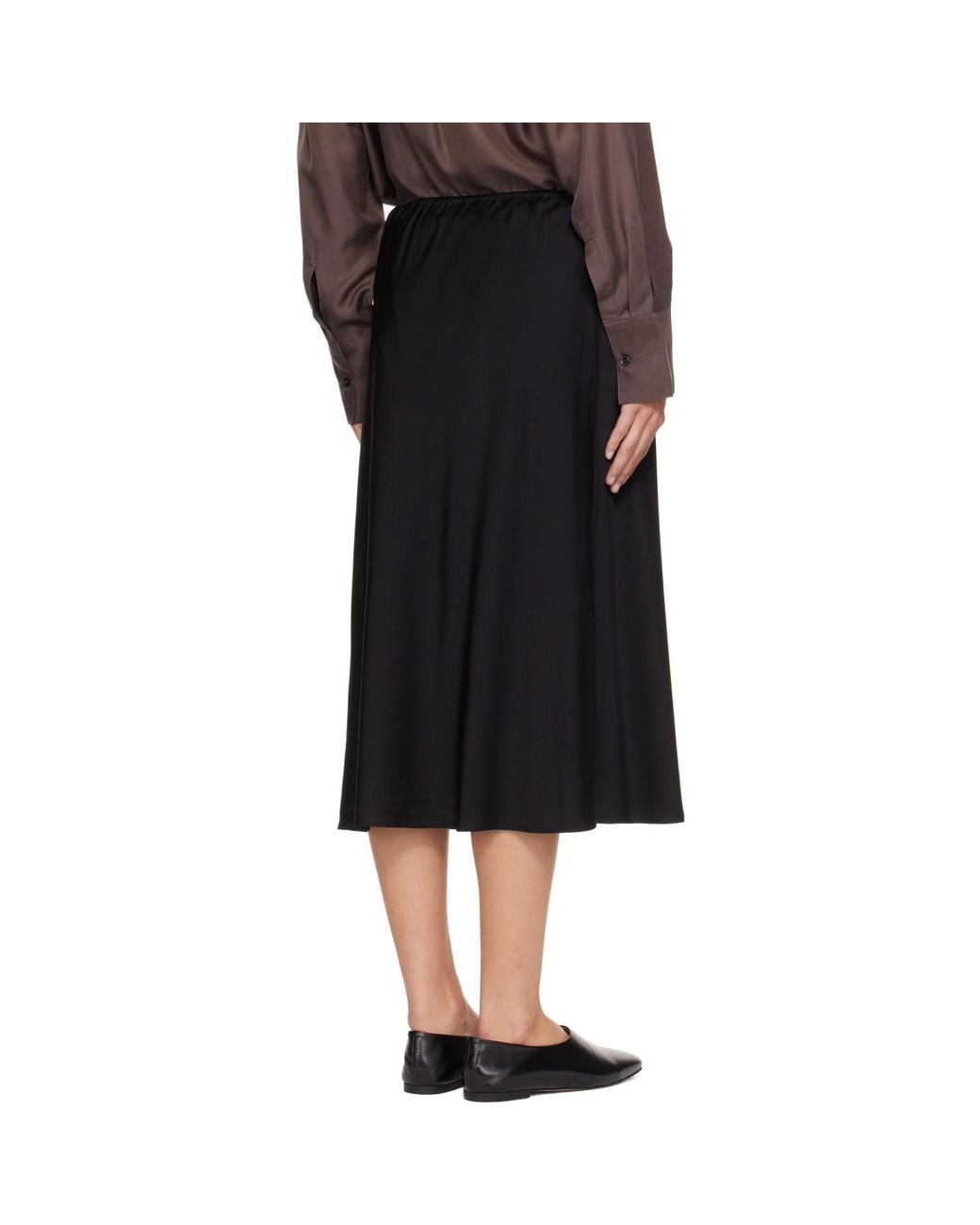 Lisa Yang Black Silk Midi Skirt