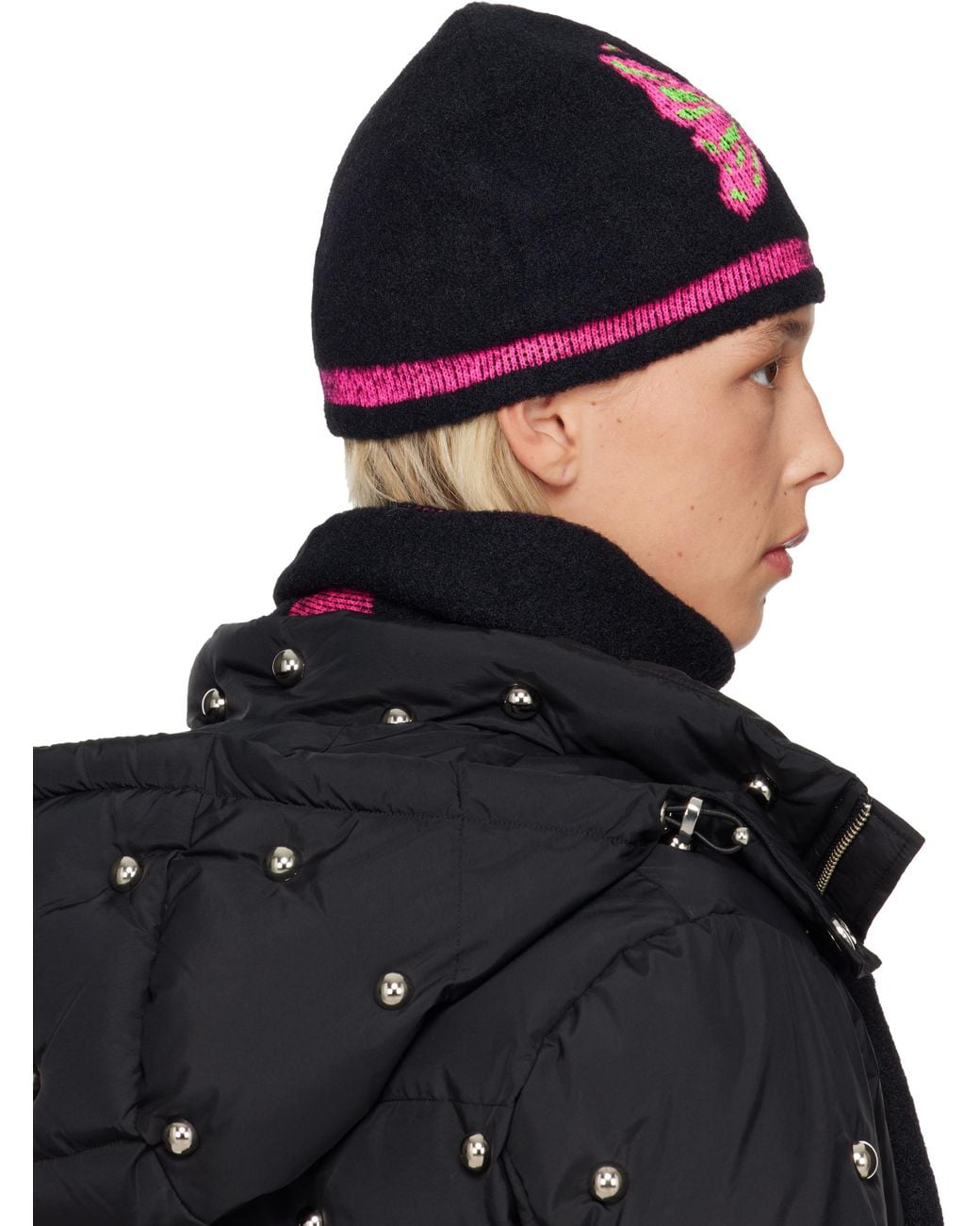 Chopova Lowena Purple Cyber Butterfly Beanie