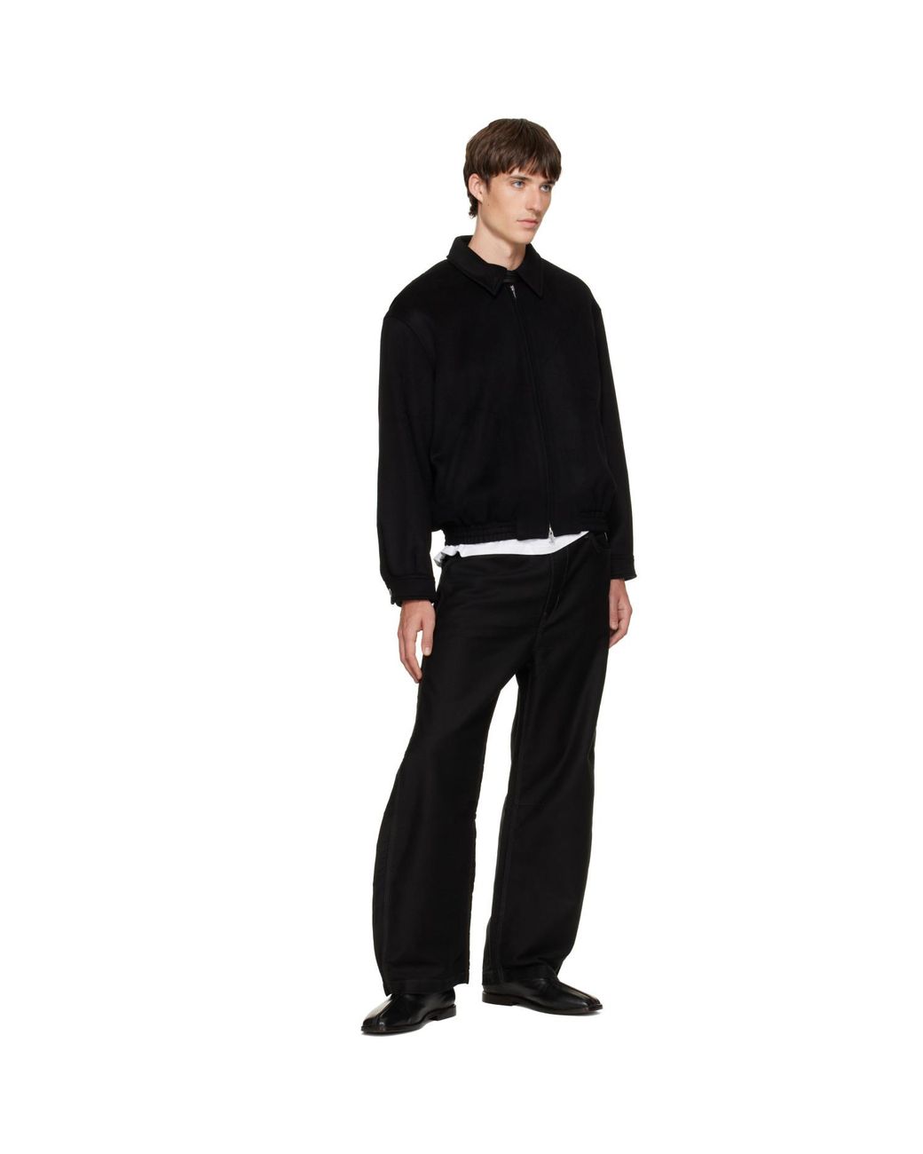TONYWACK Black Wool & Silk Blouson Jacket for men