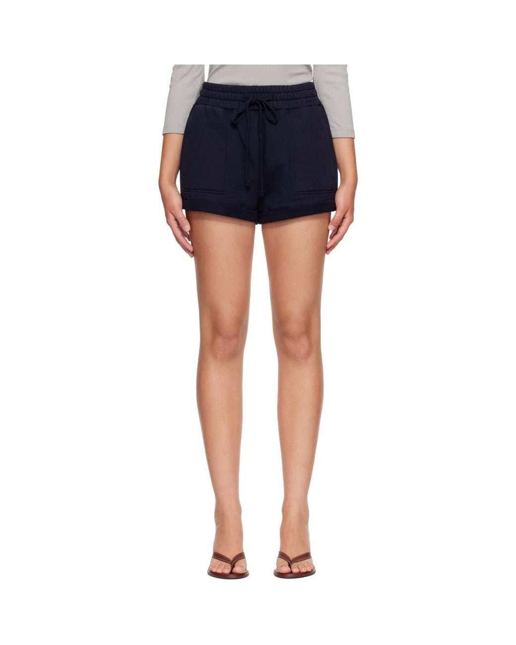 Citizens of Humanity Blue Vivienne Rolled Sweat Shorts