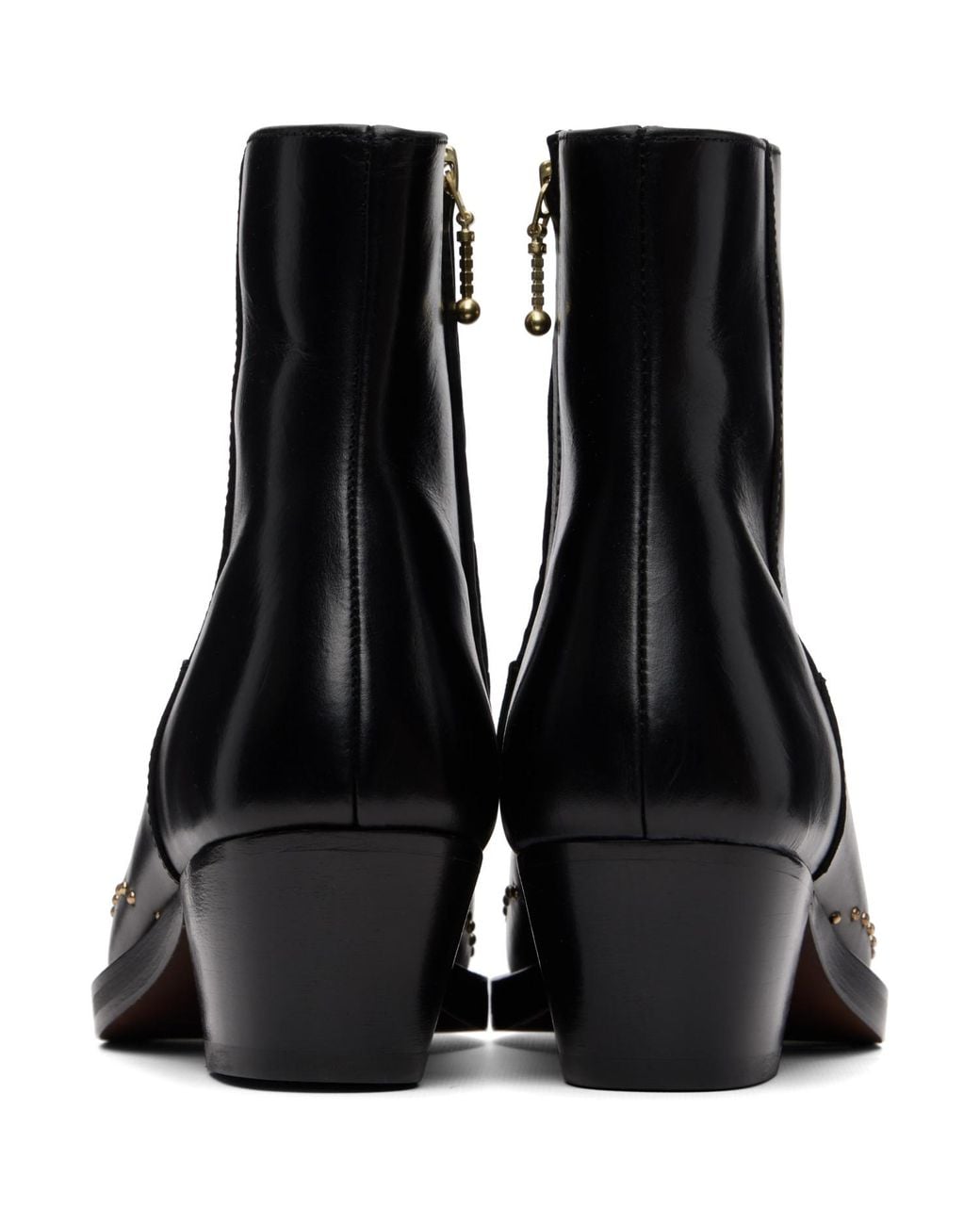 Ernest W. Baker Black Studded Western Boots for men