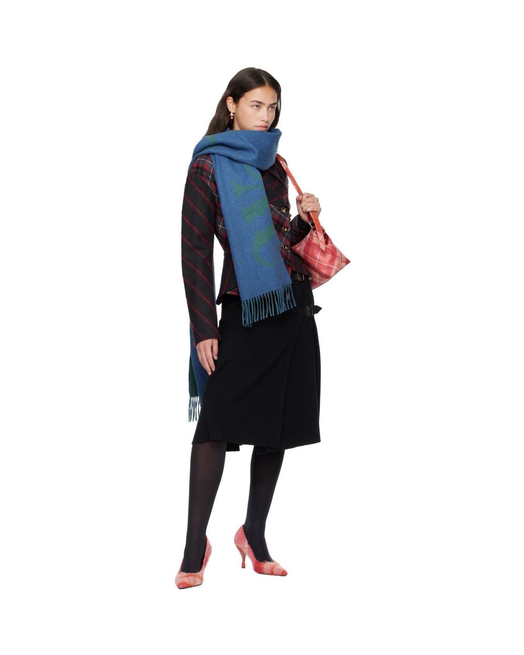 Vivienne Westwood Blue Wool Scarf