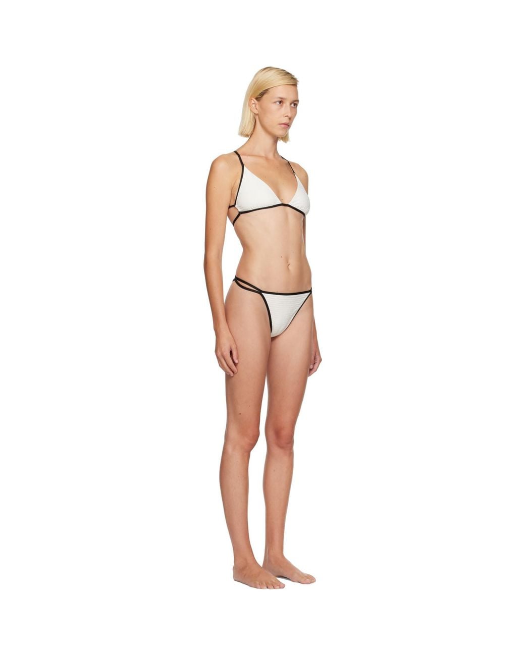 Balmain Natural Off- Monogram Lycra Bikini