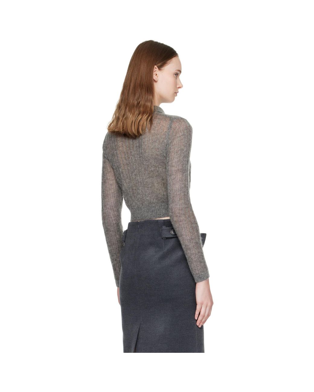 ShuShu/Tong Gray Lapel Knit Polo