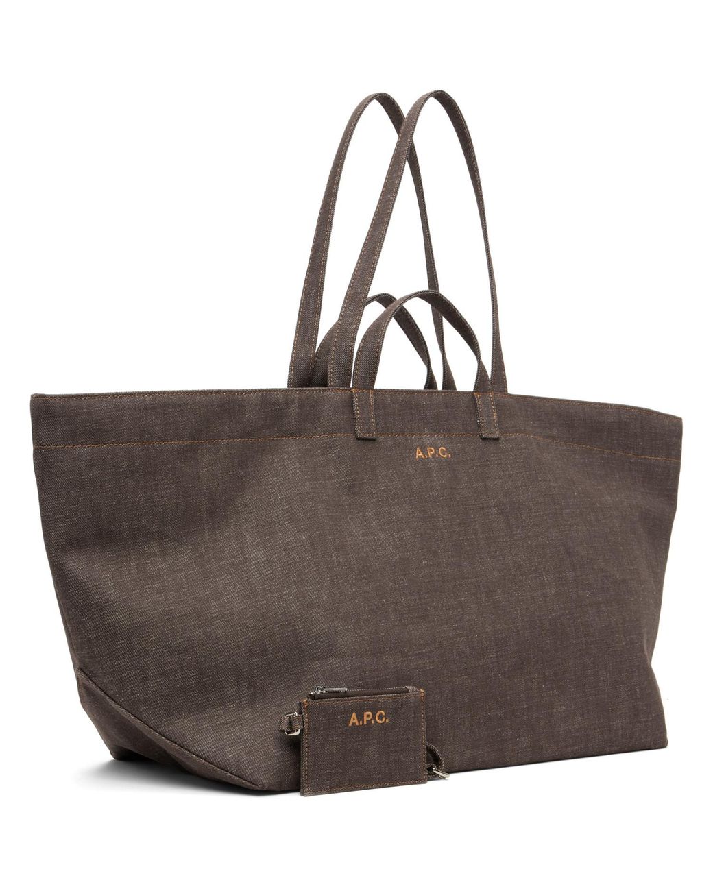 A.P.C. Brown 'Le Drummer' Toile Tote