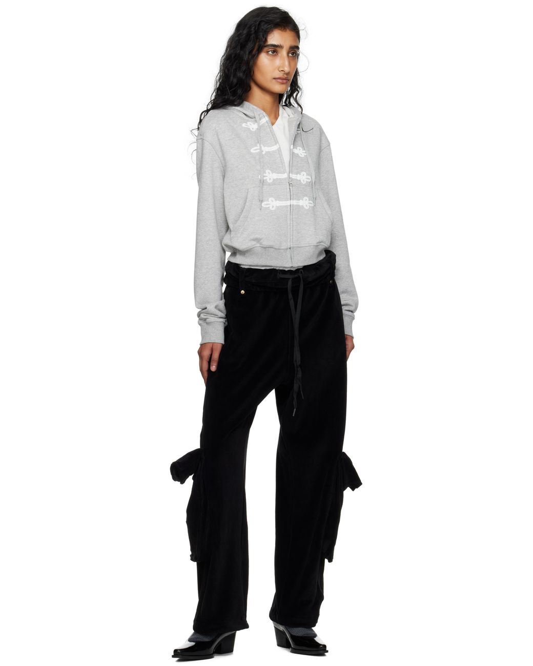 OPEN YY Rolled Waist Velour Cargo Pants in Black | Lyst UK