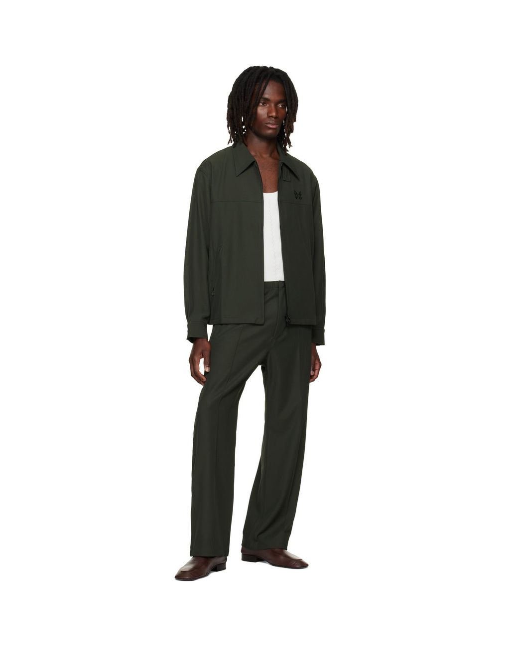 Needles Green Khaki Cavalry Twill Sport Jacket for men