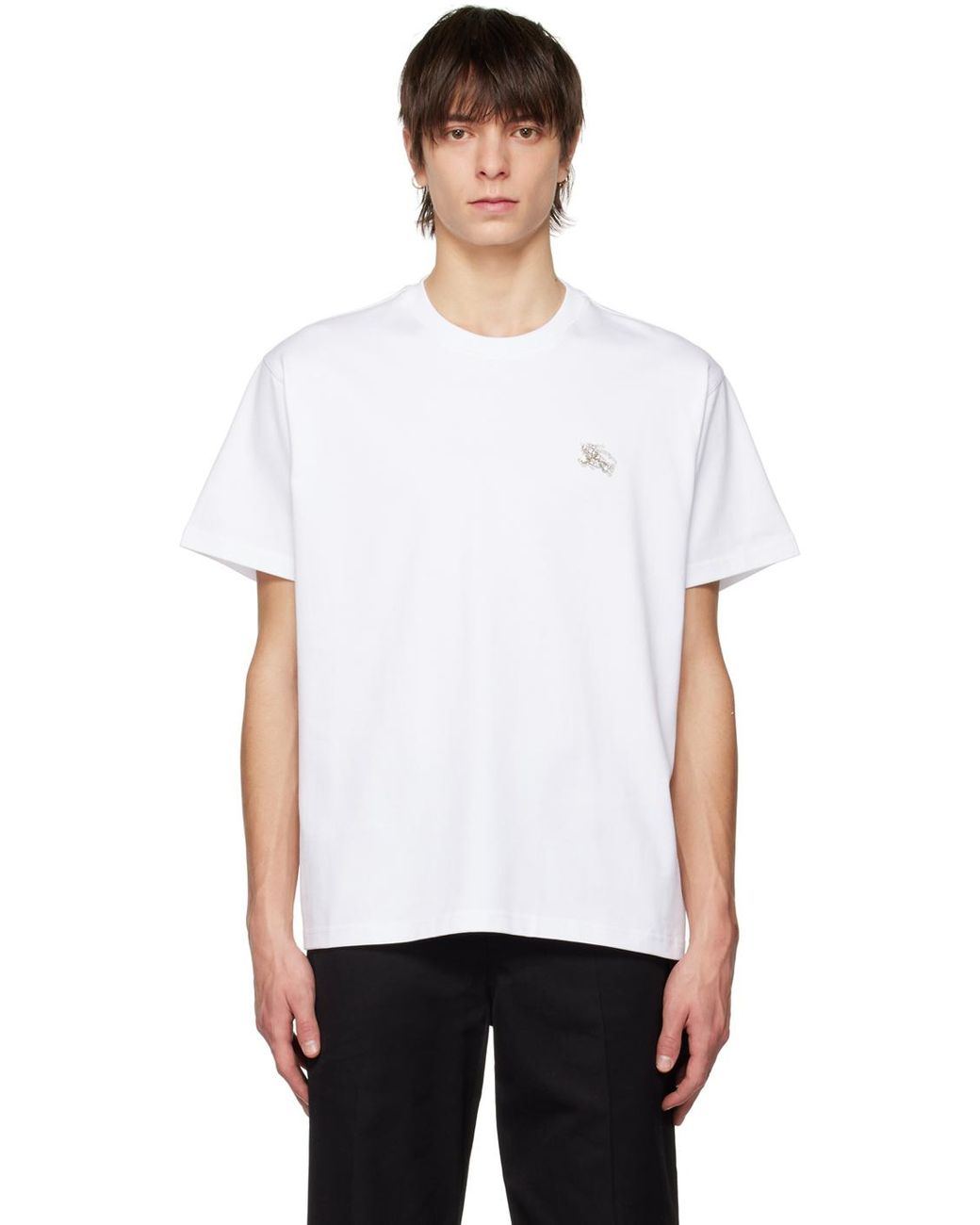Burberry Crystal-cut T-shirt in White for Men | Lyst Australia