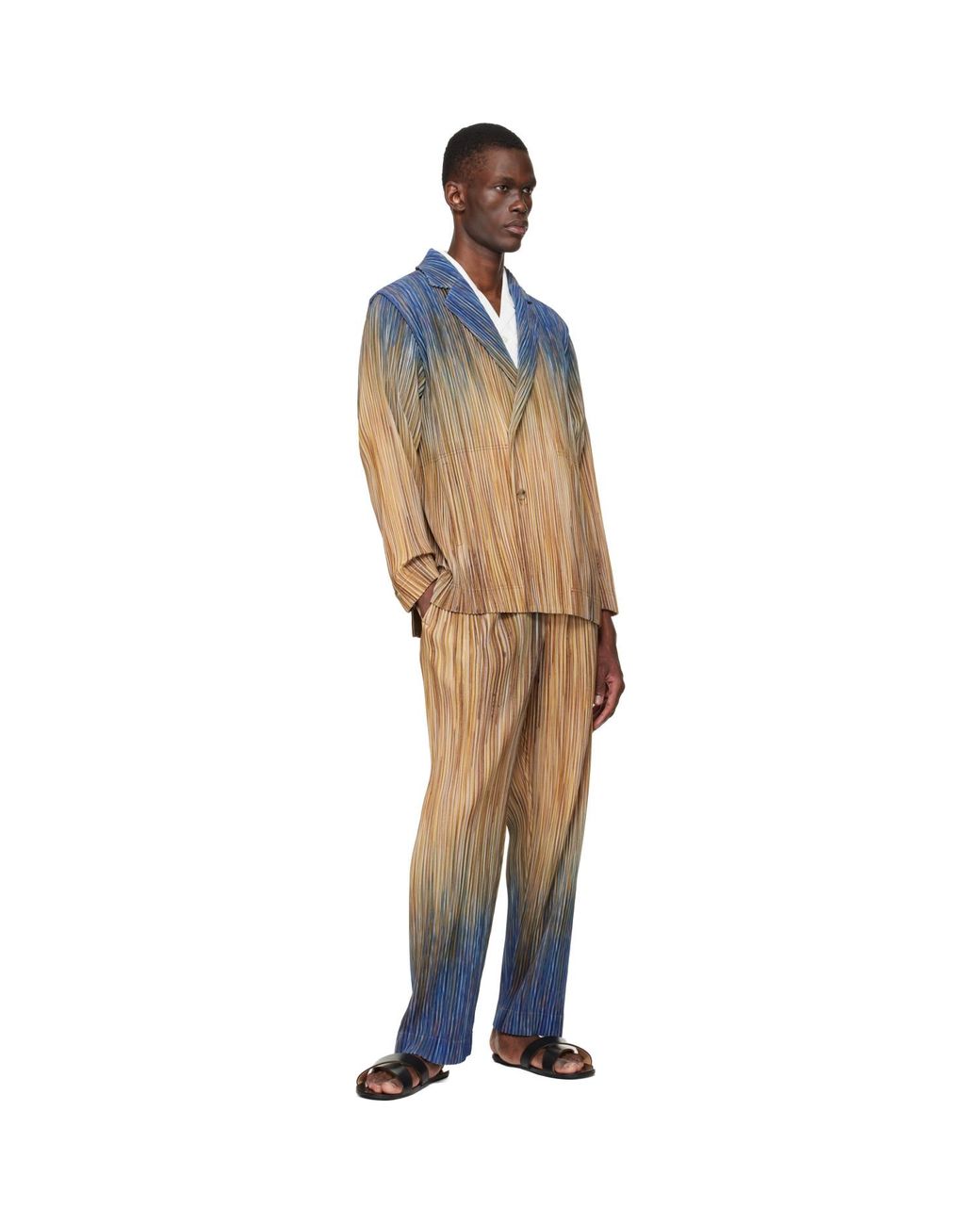 Homme Plissé Issey Miyake Blue Paint Brush Close-Up Blazer for men