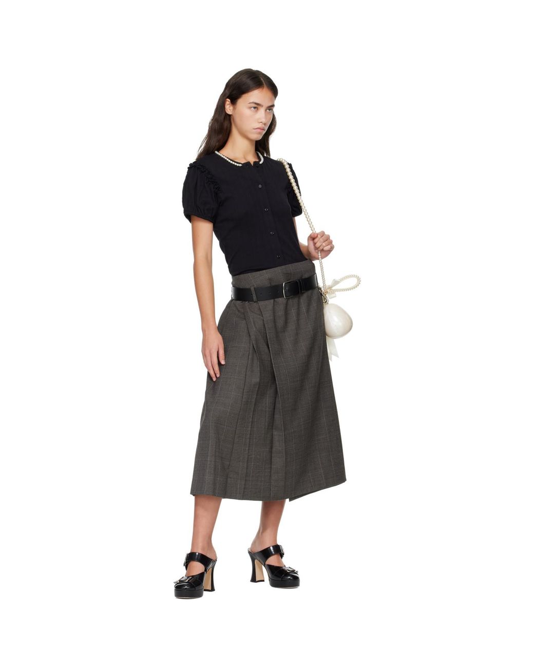 Simone Rocha Black Embellished Leather Belt