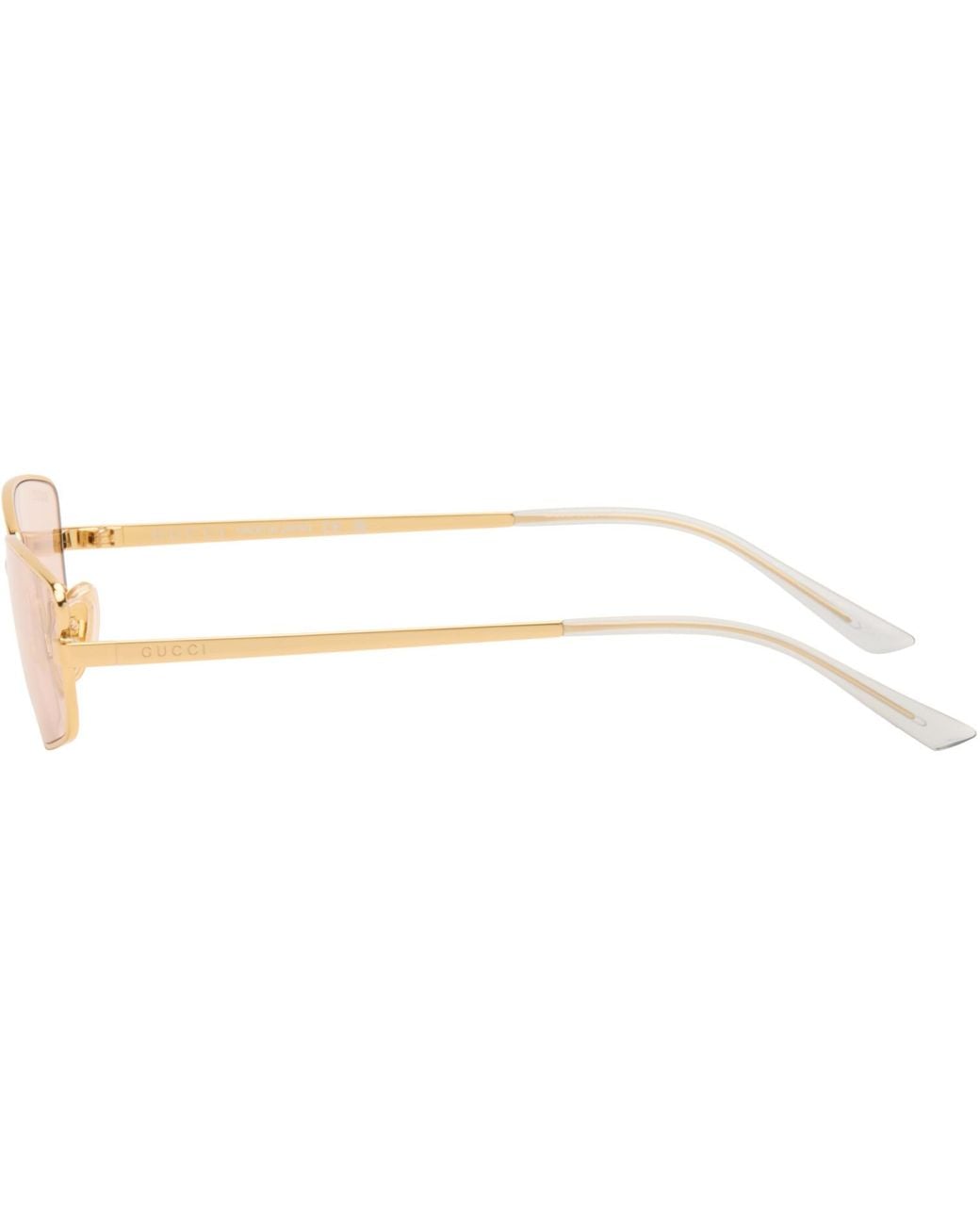 Gucci Pink Rectangular Frame Sunglasses