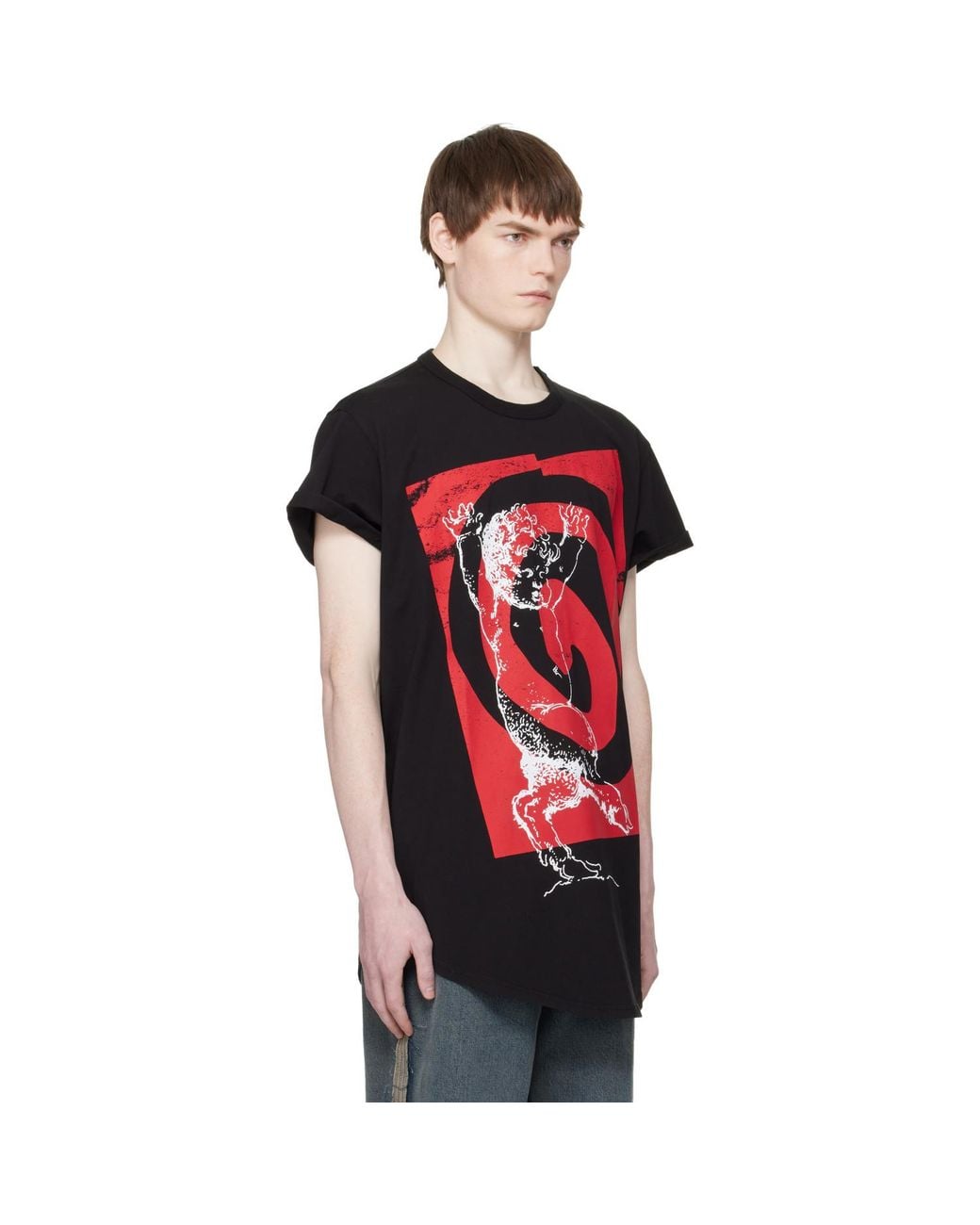 Vivienne Westwood Red Swirl Longline T-Shirt for men