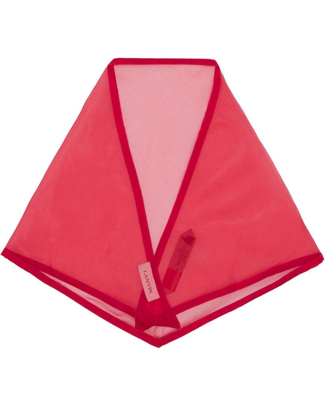 Lanvin Red Silk Organza Triangle Scarf