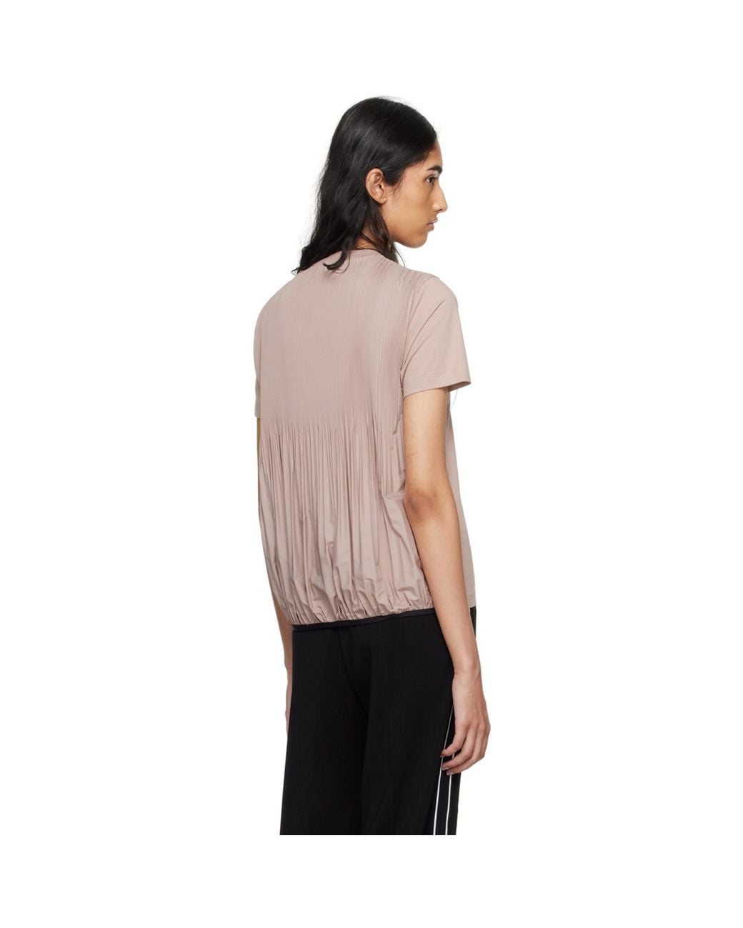 Moncler Black Pleated T-Shirt