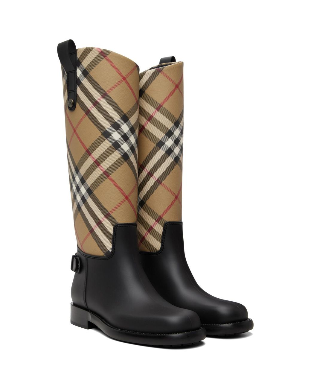 Burberry Black Check Cavalier Outdoor Boots