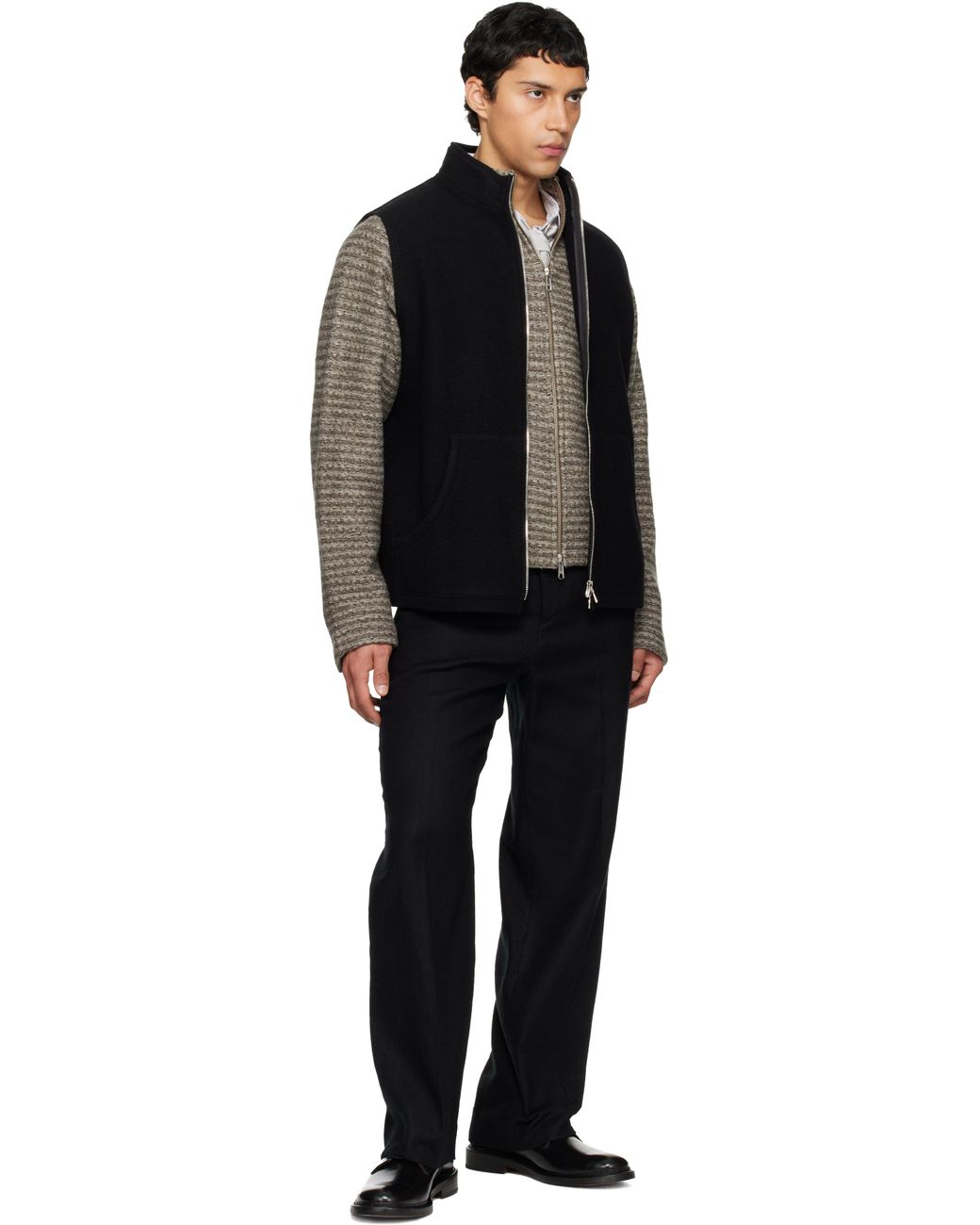 Rier Black Full Zip Vest for men